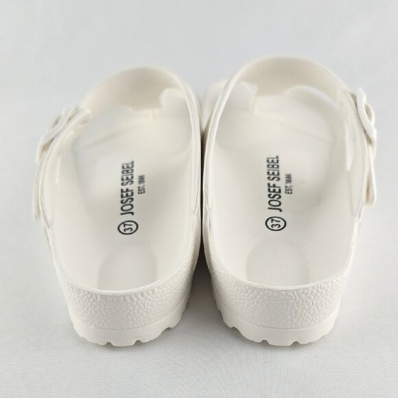 Josef Seibel Women's White Thong Slide Sandal Adjustable Strap Lightweight Sz 37 - Picture 5 of 11
